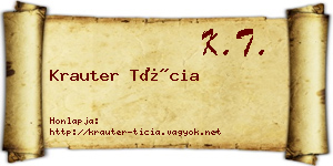 Krauter Tícia névjegykártya
